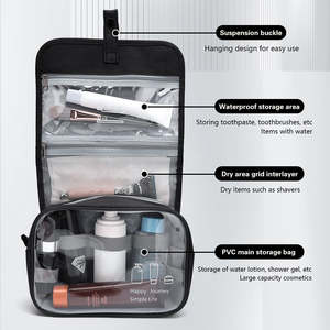 Neceser <span class=keywords><strong>de</strong></span> Viaje para Colgar en el Baño con Logotipo Personalizado, <span class=keywords><strong>Bolsa</strong></span> <span class=keywords><strong>de</strong></span> <span class=keywords><strong>Aseo</strong></span> Portátil <span class=keywords><strong>de</strong></span> PVC Transparente para Maquillaje para Hombres y Mujeres - Product Image 2