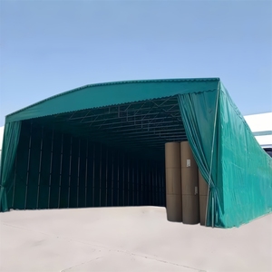 Grand auvent électrique extérieur pour entrepôt, abri mobile coulissant contre la pluie, abri de stockage d'usine rétractable et pliable - Product Image 2