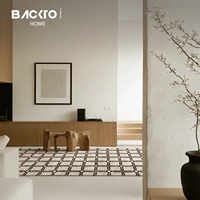 BACKTO Retro-Stil Acryl Wilton Teppich - Abstrakte/Geometrische Muster Luxuriös Hochwertig für Wohnzimmer & Villa