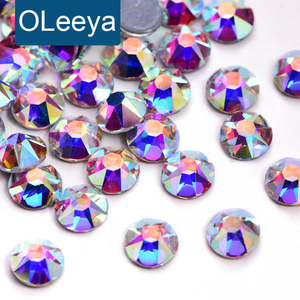 Oleeya 100% tốt thông tin phản hồi sắt trên thạch thủy tinh 2088 pha lê AB hotfix Rhinestone pha lê cho chuyển Motif Thiết kế quần áo - Product Image 1