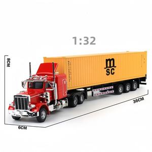 Modèle de camion lourd de transport de chantier Peter Stanleya en alliage 1:32 avec son et lumière, jouet tracteur américain - Product Image 1