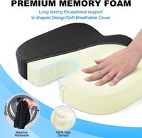 Nouveau coussin de siège ergonomique en mousse à mémoire de forme pour chaise de bureau, housse en maille 3D avec sangle de fixation réglable, coussin de siège pour fauteuil roulant