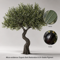 Árbol de Olivo Artificial Grande, Hecho a Mano, de 5.5 Metros de Alto y 4.5 Metros de Ancho, Siempre Verde, para Decoración Interior de Hogares, Restaurantes y Hoteles