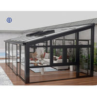 Véranda extérieure de villa, serre en verre quatre saisons, design moderne et populaire pour jardin, véranda en verre à structure en aluminium, salle de soleil