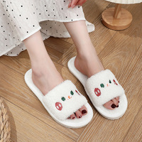 Chaussons Glissières de Luxe pour Femmes, Véganes, Bout Ouvert, Moelleux, d'Intérieur Hiver, avec Semelle Extérieure en EVA Confortable