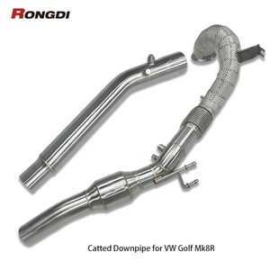 Tuyau d'échappement catalyseur 200 cellules en acier inoxydable 304 Rongdi de 1,5 mm d'épaisseur, finition brossée, pour VW Golf MK8R Performance Pipe - Product Image 2