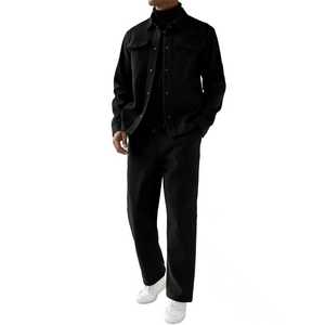 Conjunto de Chaqueta y Pantalones Holgados de Otoño-Invierno para Hombre, con Solapa, Manga Larga, para Ocio, en Tela de Poliéster Tejido - Product Image 5