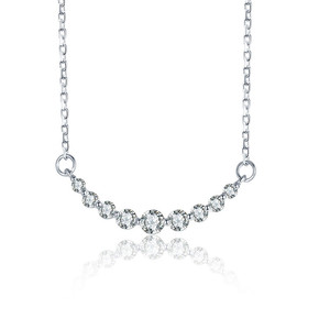 Collana con Cristallo a Forma di Barra Curva per Donne, Catena Minimalista per Clavicola, Gioielli alla Moda - Product Image 3