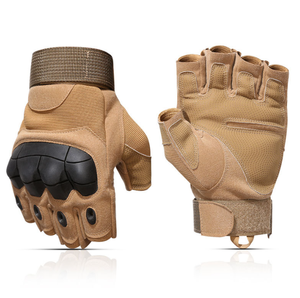 DFG0603 Guantes Tácticos de Medio Dedo en Gamuza Verde, Marrón Desierto, Caqui y Negro - Product Image 2