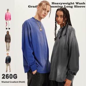 Camisetas de hombre OEM de 260 g/m² de algodón pesado, estilo oversize lavado, corte holgado con hombros caídos y cuello redondo para streetwear - Product Image 5