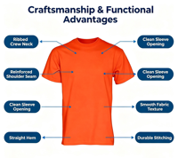 T-shirt orange uni personnalisé avec logo imprimé, manches courtes, mélange de coton, tee-shirt décontracté, fabrication OEM ODM, vente en gros