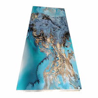 Plaque de marbre UV, panneau mural en PVC haute brillance, plaque à l'aspect marbre imperméable pour la décoration murale intérieure, plaque de marbre UV