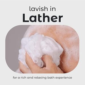 <b>Bath</b> Shower Loofah Sponge Pouf Body Scrubber Exfoliator Body Wash Sponge (Set of 3, Airy Blossom) - Product Image 6