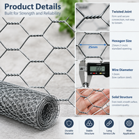 Grillage hexagonal galvanisé pour élevage avicole, cage à lapins, poulailler, clôture de jardin et travaux d'installation