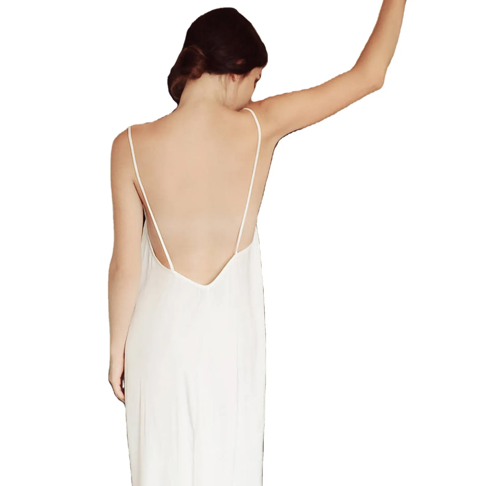 wholesale beautiful style Openback 100%Silk basic Slip Dress with Bias cut Maxi women clothing Slip Dress