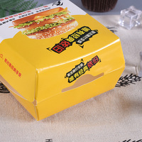 Boîte à hamburger en papier kraft jetable personnalisée emballage recyclable en carton de qualité alimentaire pour l'expédition avantage UV