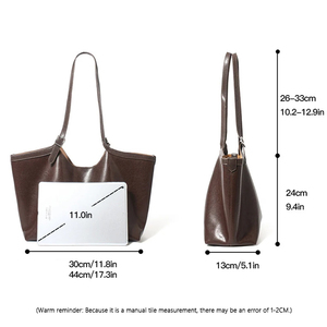 Sacs à main femme China Gros OEM Usine Designer Sac Tote Cuir Véritable Femme Grande Capacité Sac Scolaire et Ordinateur - Product Image 5