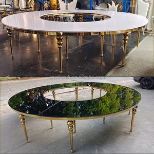SMOOTH Wedding Furniture Stainless Steel Serpentine Children <strong>Table</strong> <strong>Gold</strong> Round Kids <strong>Table</strong> With White MDF Top - Product Image 5