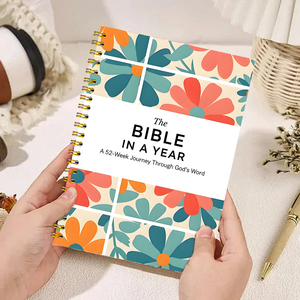 Carnet de prières personnalisé pour l'année entière, design floral, reliure spirale, dévotion quotidienne, cadeau pour les croyants, lot en gros - Product Image 5