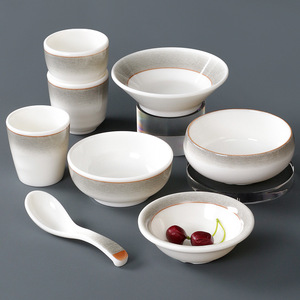 Xiangyuanmei tableware melamine <b>small</b> bowls, commercial restaurant rice bowls, imitation porcelain soup bowls, plastic hot <b>pot</b> - Product Image 1
