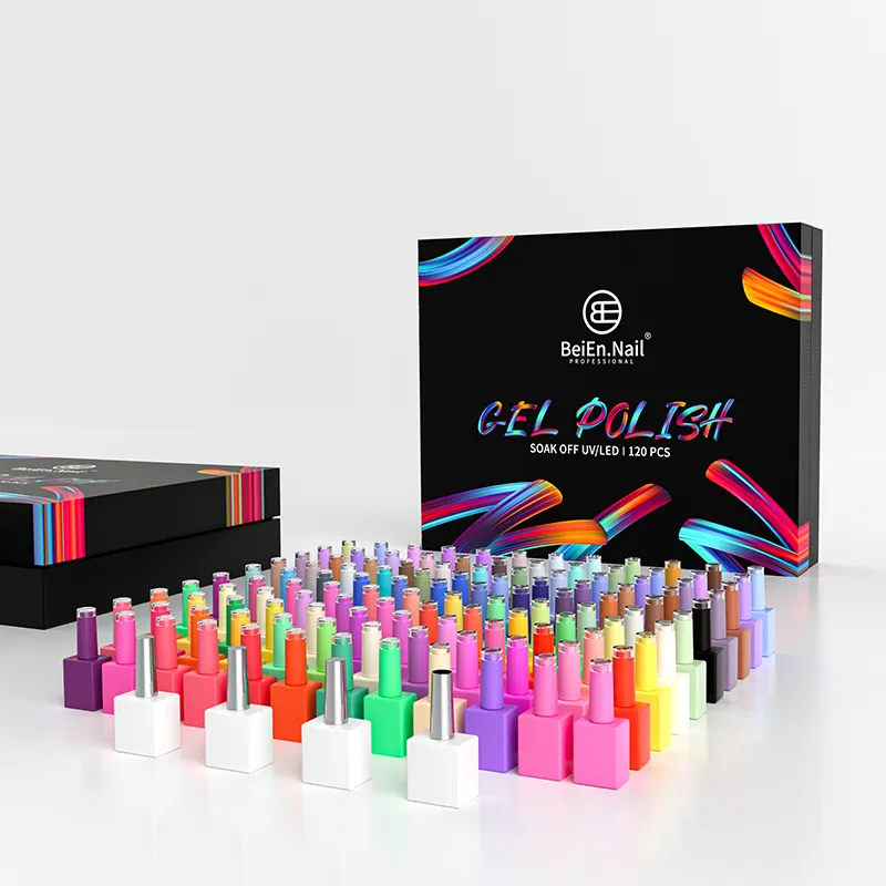 Beien Hoge Kwaliteit Direct Selling Custom Private Label Logo 15Ml 20Ml Weken Van Uv 3000 Kleur Nagellak Set Oem & Odm Bulk