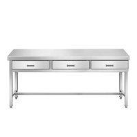 Établi commercial de table de travail d'acier inoxydable d'hôtel d'équipement de cuisine de restauration avec des tiroirs