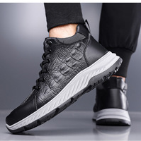 Chaussures de sécurité populaires en cuir respirant pour hommes 2026 – Nouvelles baskets chaudes à semelle épaisse et fourrées, résistantes à la saleté, pour le travail et les loisirs