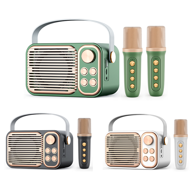 Оптовая продажа караоке микрофон сабвуфер семейный KTV аудио уличный телефон компьютер портативный мини беспроводной двойной микрофон динамик