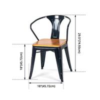 Petite table de restaurant carrée en bois massif avec cadre en métal de style industriel Offre Spéciale