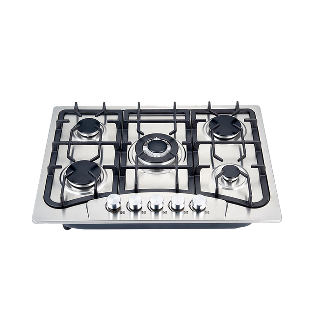 Kitchen Appliances Built in Stainless Steel Gas Stove High Quality Hot Sale Gas Hob 5 Bronze Burners Household With CE Cooktop
