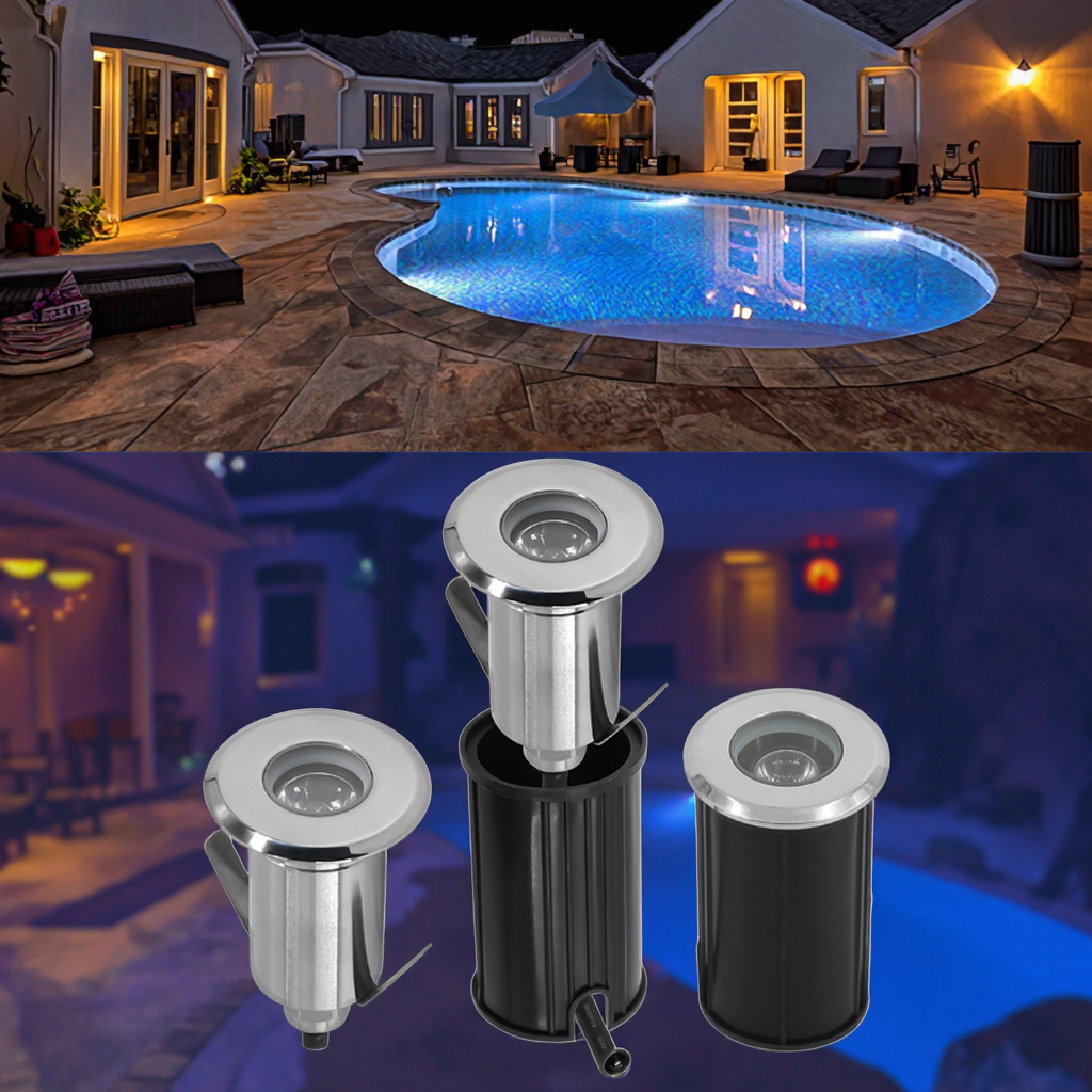 External Control 316L Stainless Steel 3W RGB Single Color IP68 Waterproof LED Underwater Pool Lights Outdoor Landscape