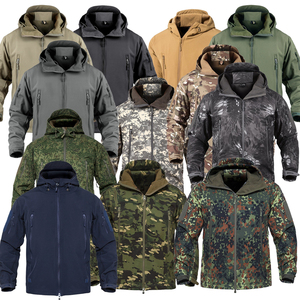 Sweat à capuche tactique d'extérieur pour homme HM avec logo personnalisé, uniforme de sport d'hiver à carreaux, imperméable, coupe-vent, fermeture éclair, softshell - Product Image 1