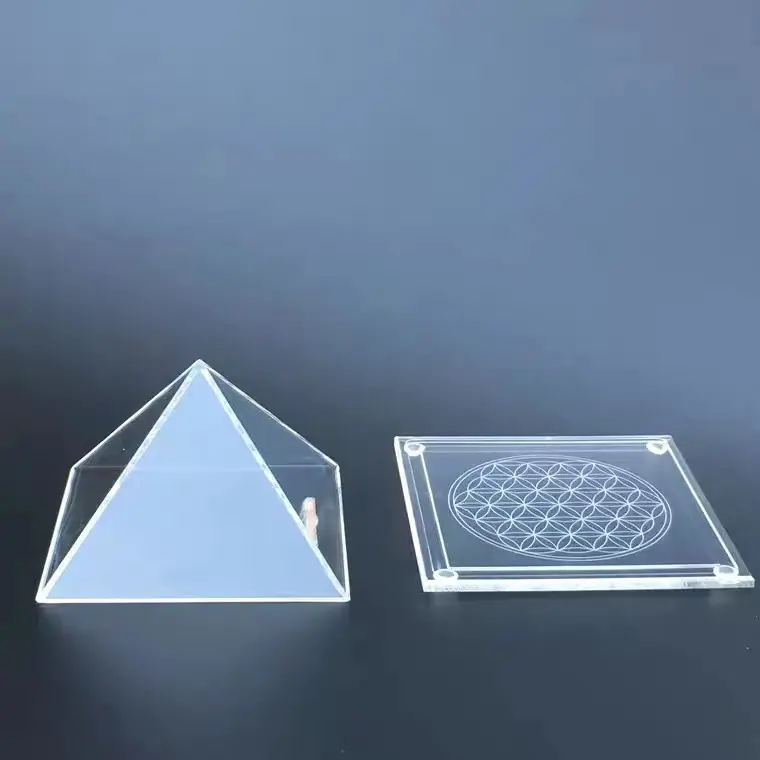 best-selling acrylic clear pyramid PMMA Orgon Pyramid dustproof and waterproof cover and Jewelry display box