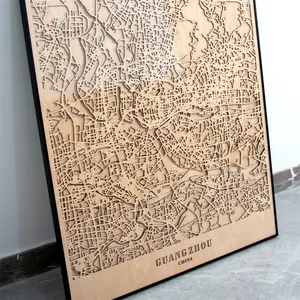 Regali di viaggio per portare a casa il mondo mappa di strada in legno fatta a mano della città