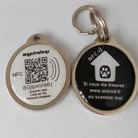 Étiquette RFID CXJ Prix d'usine Petite étiquette NFC imperméable pour chien Étiquette RFID en métal Époxy