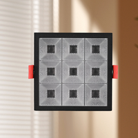 Plafonnier encastré LED anti-éblouissement à grille, multi-têtes, pour éclairage commercial intérieur