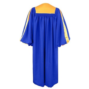 Robe de Chorale Unisexe Personnalisée Broderie Respirante Manches Plissées Robe de Gloire en Polyester Uniforme d'Église avec Étole en Satin Doré - Product Image 4