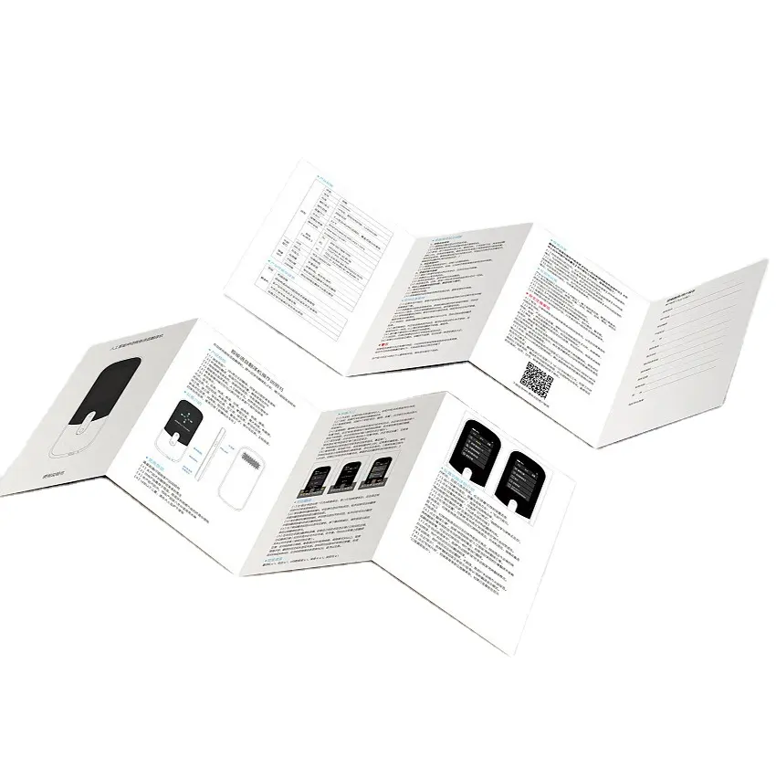 Benutzer definiertes Papier Gedruckte Produkt anleitung Falten Trifold Leaflet Stanz broschüre Handbuch