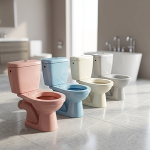 Ivory Color Designer Two Piece Water Closet Commode Bathroom Toilet Seat 1st Grade Premium WC Set - Product Image 3