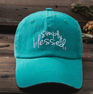 Simply Blessed Embroidered Washed Baseball Cap Vintage Distressed Cotton Dad <b>Hat</b> Adjustable Christian Cross Casual Cap For Women - Product Image 5
