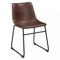 Chaise de bureau confortable en cuir, chaise de restaurant, chaise de cuisine, chaise d'hôtel, vente chaude, pieds en métal de haute qualité