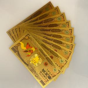 日本アニメポケモンカード10000円金箔メッキ金属両面紙幣ピカチュウギフトゲーム - Product Image 5