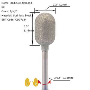Big pear round edge cilindrico podologia pedicure footcare diamond rotary bur per rimozione della pelle morta - Product Image 2