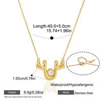 Collier pendentif en zircon plaqué or 18 carats en acier inoxydable, chaîne de clavicule, bijoux inaltérables pour femmes, vente en gros