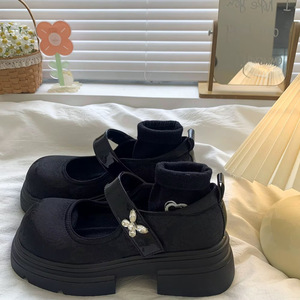 Nouvelles Chaussures en Cuir à Semelle Épaisse pour Femme Printemps-Été 2026, Style Chinois Brodé avec Nœud Papillon, Escarpins Rétro pour Robes - Product Image 3