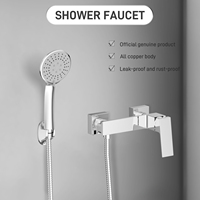 Robinet de douche thermostatique mural TOPWAY moderne en laiton chromé poli à poignée unique, haute qualité pour salle de bain