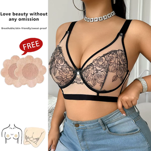 Plus Size Full Cup Minimizer <b>Bra</b> Ultra <b>Thin</b> Mesh Breathable Underwire Push Up Large Bust Underwear - Product Image 1