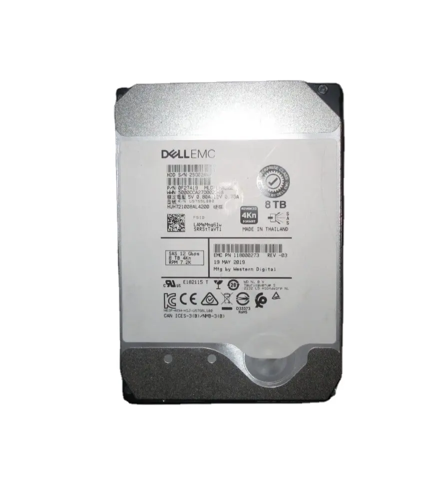 005052461 harga populer EMC 8TB 3.5 "7.2K 6G LFF SAS 128MB Cache Hard Drive HDD