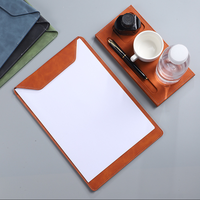 Organizador de papel A4 Portapapeles de escritura de negocios Tableta de escritura Portapapeles A4 Carpeta de archivos de cuero PU Administrador Tablero de firmas