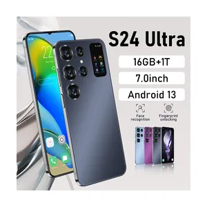 Hot selling S24 Ultra 7.0 inch multilingual unlocking smartphone 5G dual SIM card 16GB+512GB memory phone